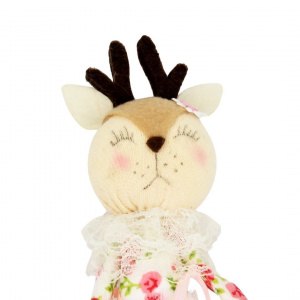 Decorațiune Zooky animăluț căprioară rochiță albă