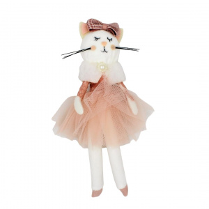 Decorațiune Zooky animăluț pisică cu rochiță roz