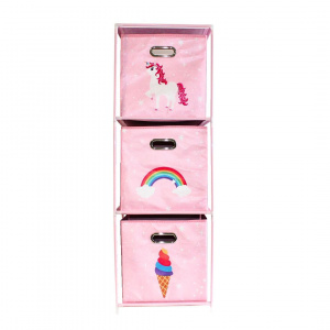 Dulap modular 3 rafturi și 3 cutii depozitare Unicorn