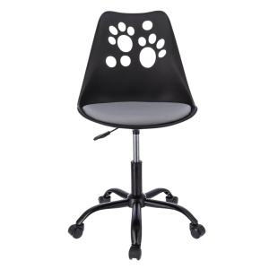 Scaun de birou ergonomic pivotant Joy, reglabil pe înălțime, cu roți și pernă de șezut, negru/gri