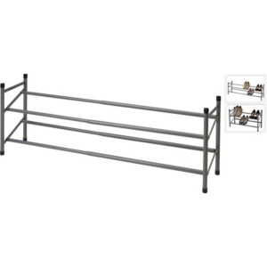 Organizator extensibil pentru încălțăminte, metal gri, 62–115 x 23 x 38 cm