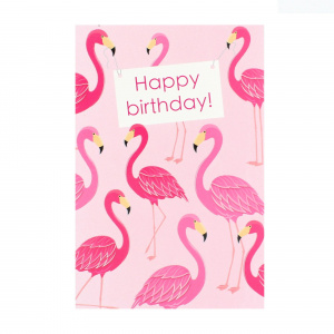Felicitare Gold Birthday Flamingos - Img 2