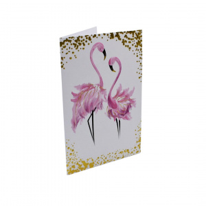 Felicitare Gold Charming Flamingo