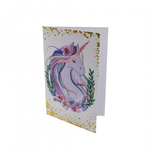 Felicitare Gold Charming Unicorn - Img 1