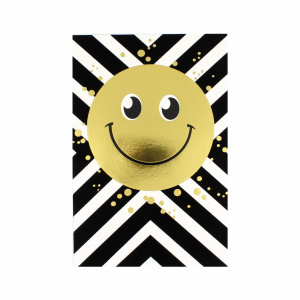 Felicitare Gold Stripe Happy Face