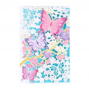 Felicitare Premium Laser Butterfly Garden