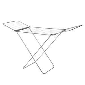 Uscător de rufe pliabil din metal, pentru balcon, suprafață utilizabilă 18 m, argintiu, 180x55x108 cm