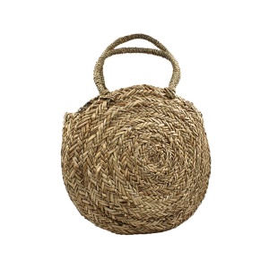 Geantă Boho din Fibre Naturale cu Pene Negre și Scoici – Hoff Interieur