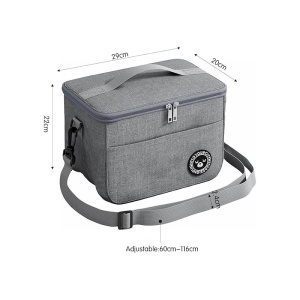 Geantă termică pentru transportul alimentelor, LUNCH BOX, 29x20x21 cm, gri