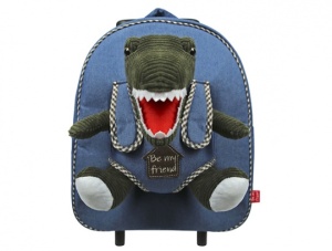 Ghiozdan troller, Perletti, model Dinozaur Tim, 32 cm, colecția Perletti Toys