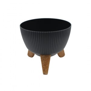 Ghiveci elegant cu trei picioare, H&S Collection, culoare negru, diametru 19 cm