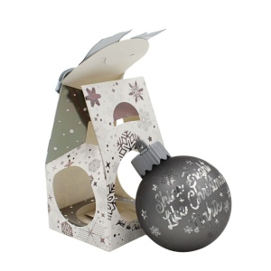 Glob de Crăciun, cu led, culoarea gri, mesaj „Shine Bright Like Christmas Lights"