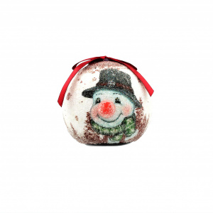 Glob decorativ alb cu roșu - Baby Snowman