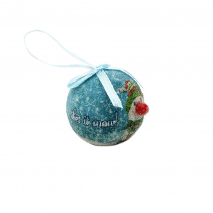 Glob decorativ bleu - Om de zăpadă - Let it snow