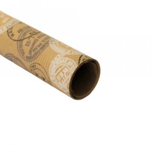 Hartie ambalat cadouri Kraft Vintage Stamps, 200x70 cm