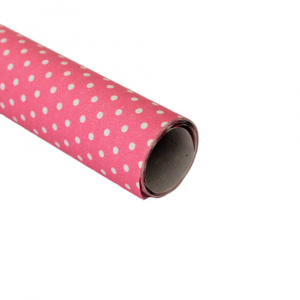 Hârtie de ambalat cadouri roz cu buline albe, 200x70 cm – Rex