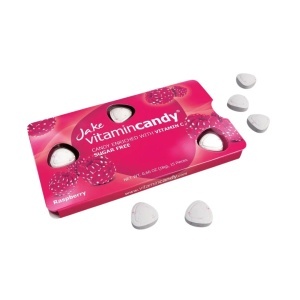 Jake Vitamin Candy – bomboane fără zahăr cu Vitamina C, zmeură, cutie cu 12 blistere
