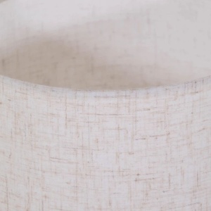 Lampă de masă decorativă cu abajur textil și bază efect lemn, E27, 18x29.5 cm