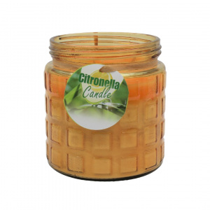 Lumânare parfumată portocaliu cu citronella anti-insecte