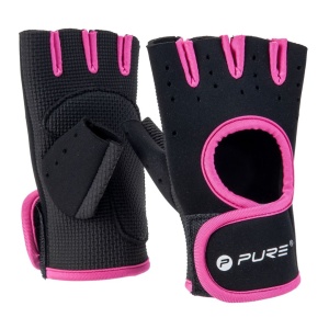 Mănuși ciclism Pure 2 Improve, fără degete, culoarea roz, închidere cu velcro, mărime S/M