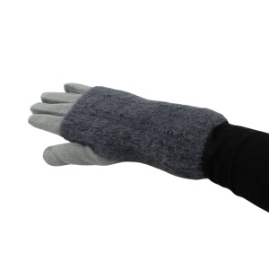 Mănuși damă, Antonio, cu funcție touch și manșetă detașabilă, culoare gri, one size