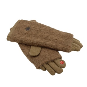 Mănuși damă, Antonio, cu funcție touch și manșetă detașabilă, culoare maro, one size