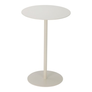 Masă laterală rotundă, alb, din metal, H&S Collection, 35xH53 cm – Design Minimalist