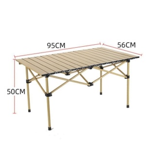 Masă pliabilă, cu cadru metalic și blat rezistent, compactă pentru camping – 95x56x50 cm, eCarla, SC09K