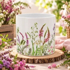 Mască ghiveci, din ceramică, floricele câmp, 12 cm