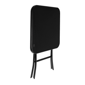 Măsuță pliabilă pătrată Jumi, 60x60 cm, negru, oțel și sticlă