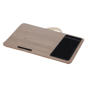 Măsuță portabilă pentru laptop, cu pernuță și mousepad, bej, 57.5x30.5x4 cm