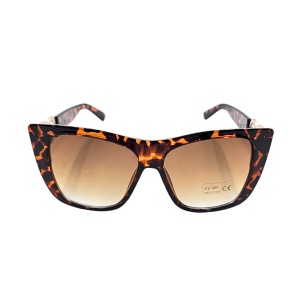 Ochelari de soare, damă, Tiara, leopard, ramă tortoise lucioasă, formă pătrată, lentile maro degrade, protecție UV 400