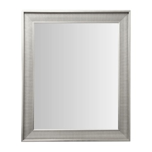 Oglindă de perete, dreptunghiulară, ramă argintie din plastic, 59.5 x 49.5 cm