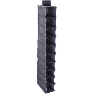 Organizator suspendat, cu 10 compartimente, 30x15x120 cm, textil rezistent, gri