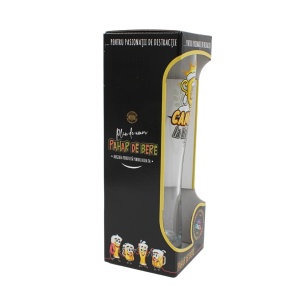 Pahar bere, 500 ml, mesaj funny “Campion la halBERe”