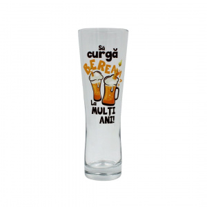 Pahar bere Să curgă berea. La mulți ani! 500ml - Img 2