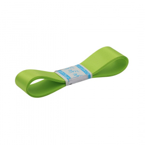 Panglică lucioasă textilă VERDE DESCHIS 25mmx3m - Img 1