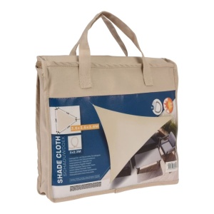 Pânză de umbrire triunghiulară 3.6x3.6x3.6 m, crem, cu protecție solară UPF 50+