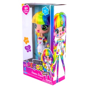 Păpușă Mini Decora Dream 28 cm cu Accesorii – Păpușă de Personalizat, Peste 50 Surprize, păr lung, colecția Decora Girlz