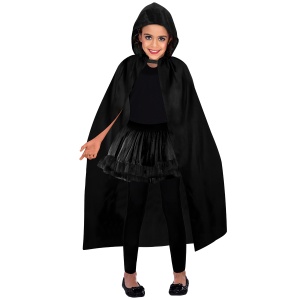 Pelerină Halloween, cu glugă, pentru copii, culoarea negru, one size