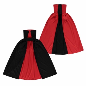 Pelerină reversibilă, Halloween, cu guler, pentru copii, culoarea negru-roșu, one size