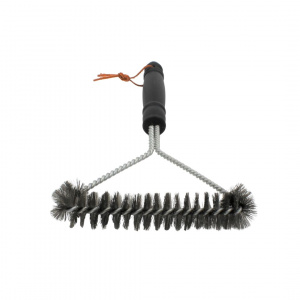 Perie profesională pentru curățarea grătarului, formă triunghiulară, peri metalici rezistenți, mâner ergonomic, BBQ