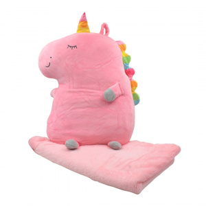 Pernă cu pătură interioară de pluș Unicorn - Img 1