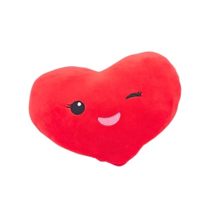 Pernă inimă roșie, din pluș, super moale, 33 cm