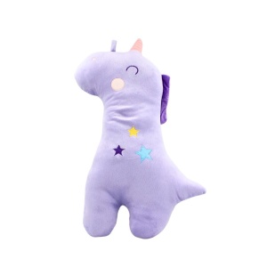 Pernă pentru centura de siguranță, model Unicorn mov, Giftdesign, 44x20 cm, microfibră + bumbac PP