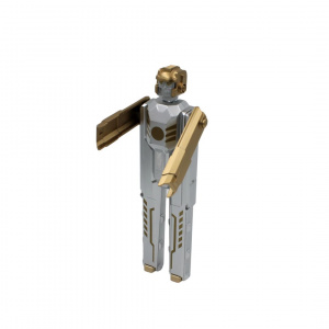 Pix funny robot auriu-argintiu colecția aviație - Img 1