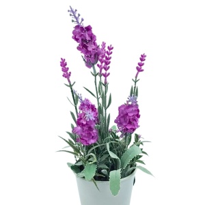 Plantă artificială în ghiveci, lavandă, dimensiuni 28x9 cm, culoare lila