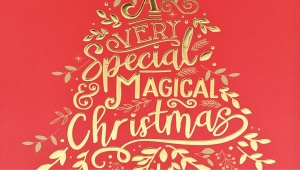 Pungă de cadou, din hârtie, colecția Clairefontaine de la Eurowrap, 25x21,5 cm, burduf de 10 cm, Magical Xmas