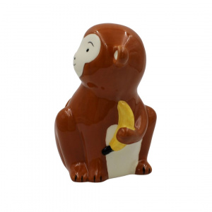 Pușculiță din ceramică model maimuțică mâncăcioasă