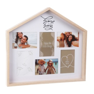 Ramă foto colaj Home Sweet Home în formă de căsuță, pentru 6 poze